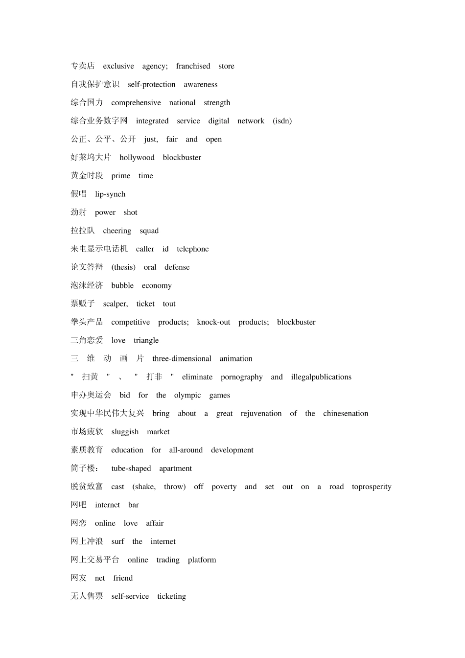 考博英语翻译热点词汇_第3页