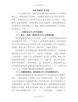 2024年税政工作总结