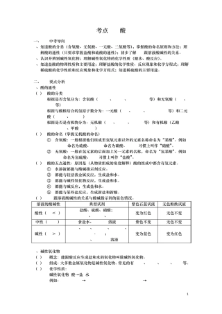 考点11酸(上海市中考复习知识点)
