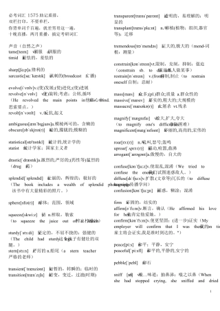 考研1575单词刘一男十天背诵清单