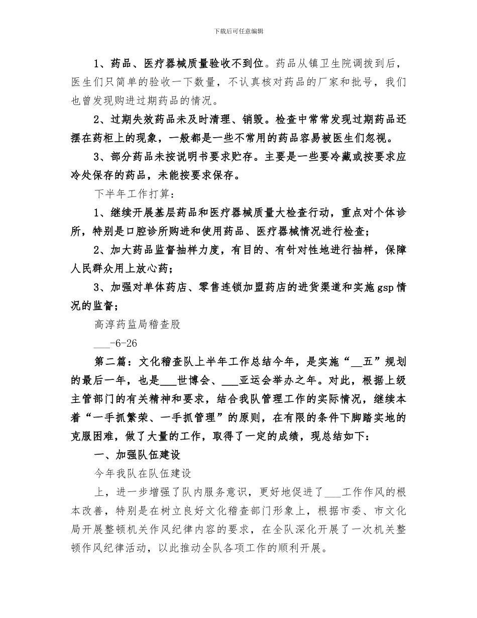 2024年稽查上半年工作总结_第3页