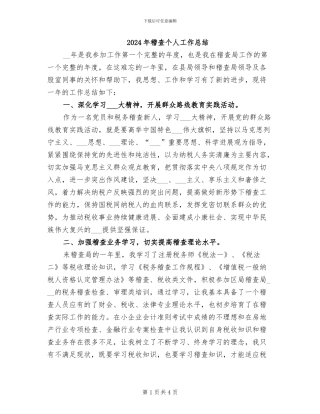 2024年稽查个人工作总结