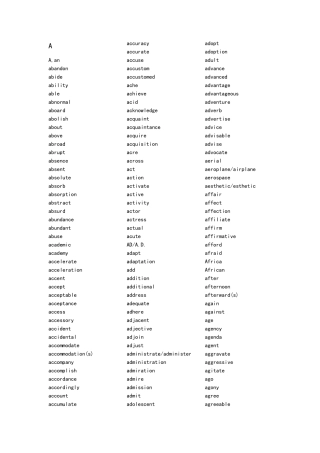 考研大纲词汇(纯单词版)