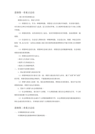 考研思修重点整理背诵版