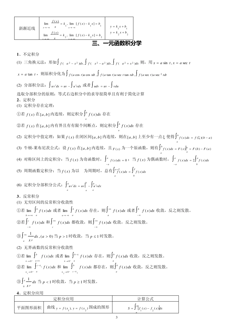 考研数学三必背知识点：微积分_第3页