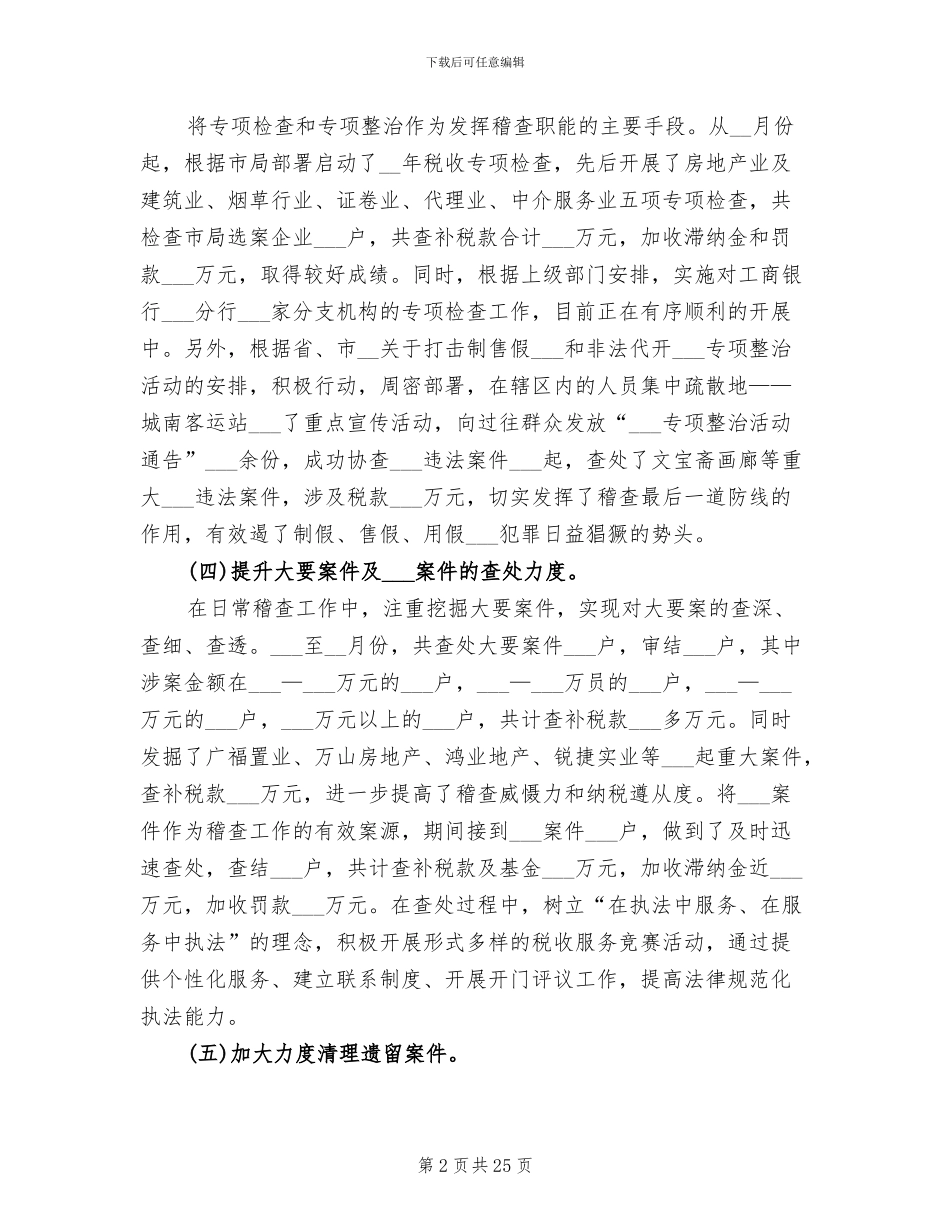 2024年稽查工作总结_第2页