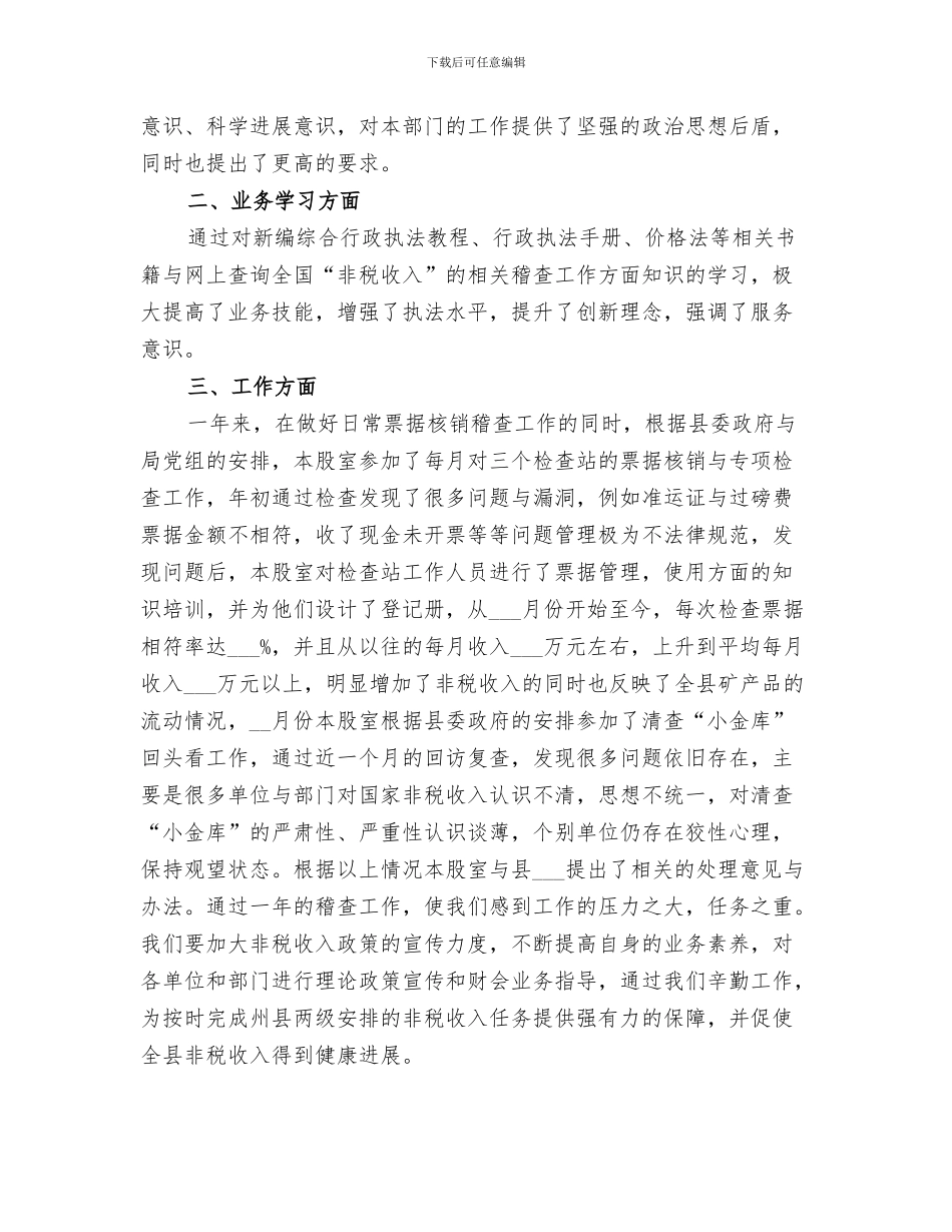 2024年稽查股工作总结_第3页