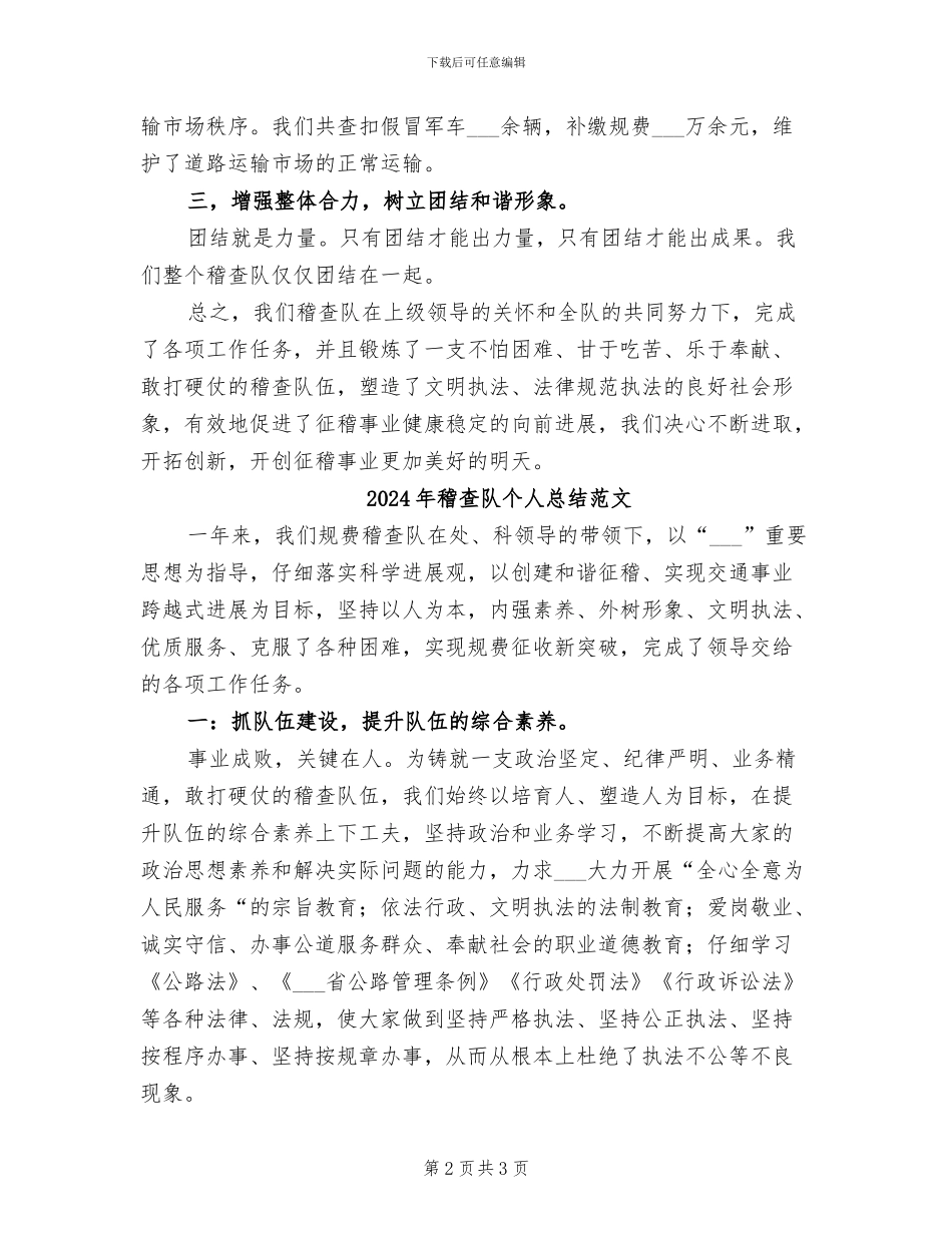 2024年稽查队个人总结_第2页