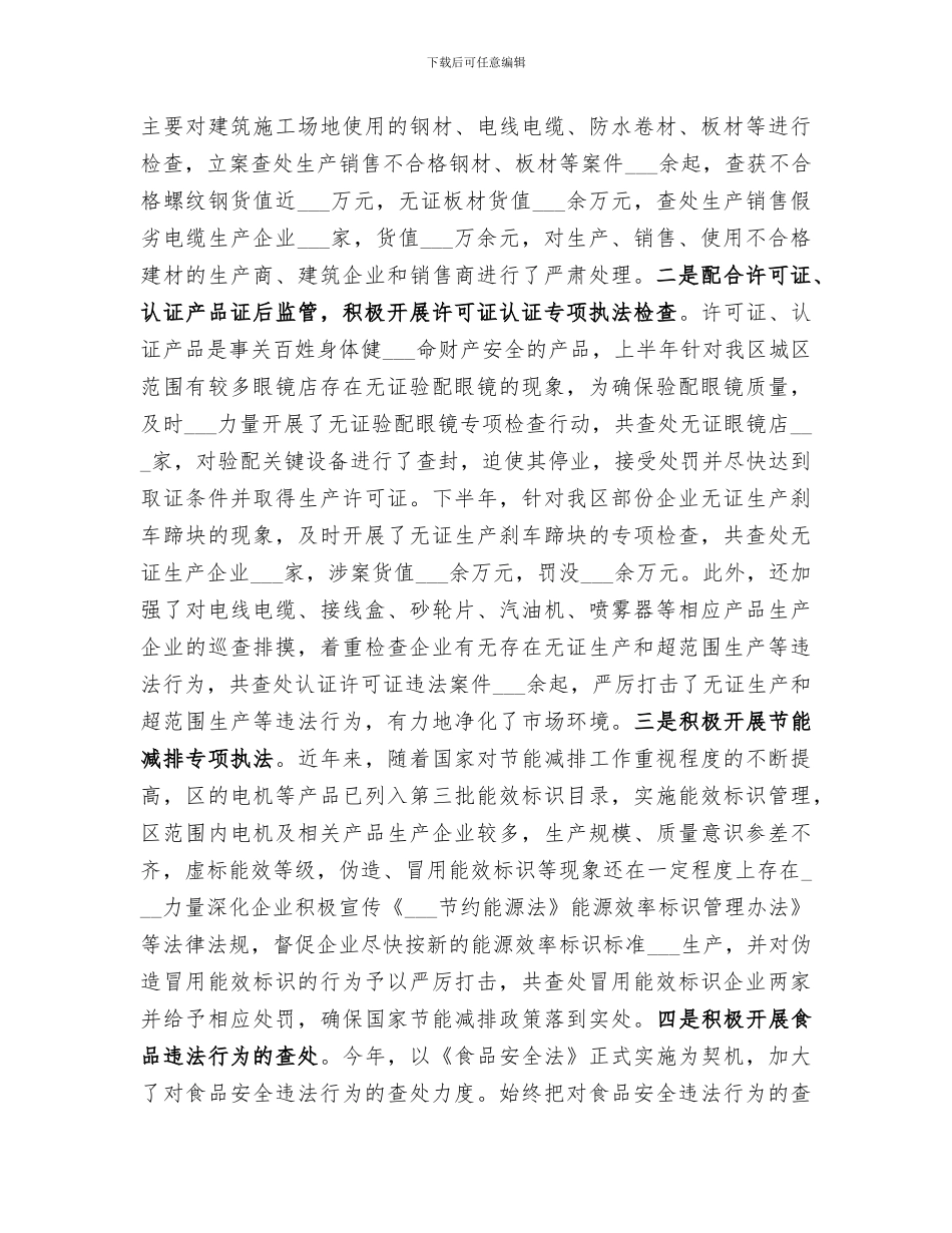 2024年稽查队队长履职工作总结_第2页