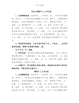 2024年稽核个人工作总结