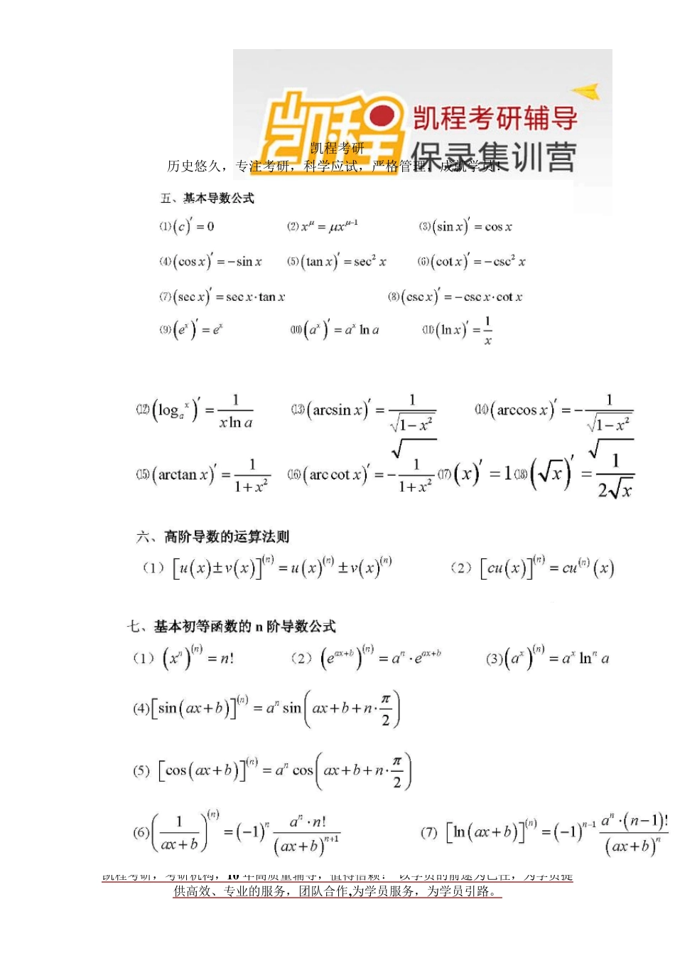 考研数学：微积分公式汇总_第2页