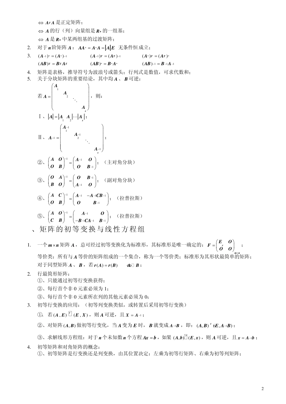 考研线代必须熟记的结论_第2页