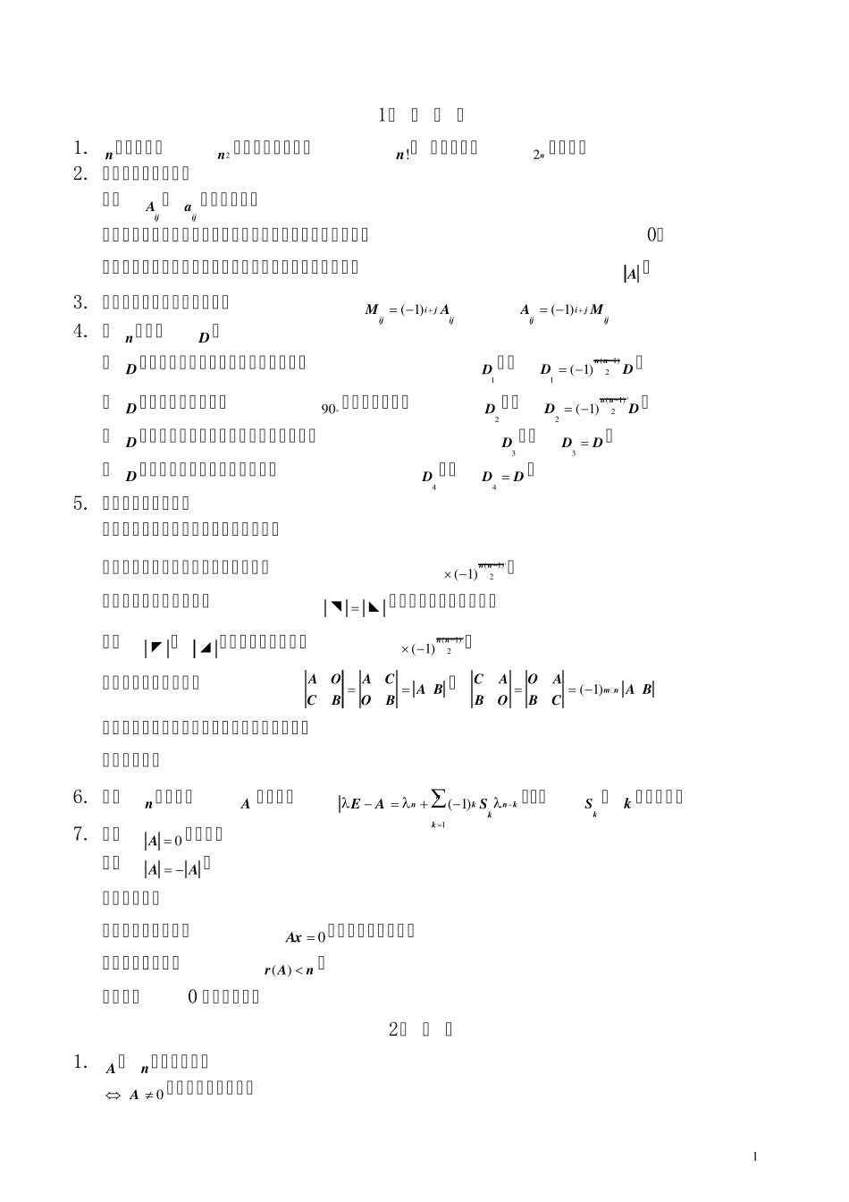 考研线性代数大总结_第1页