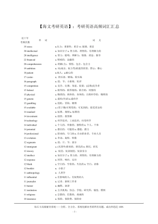 考研英语—高频词汇汇总