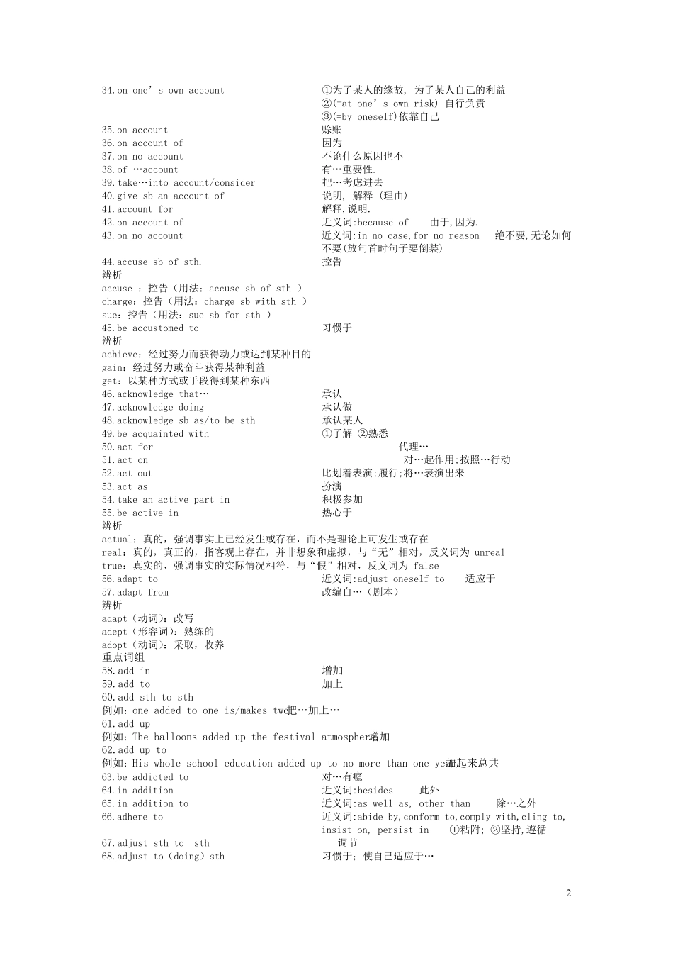 考研英语_常用词组大全4249个1_第2页
