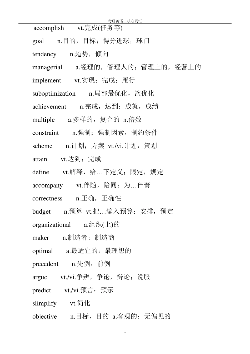 考研英语二核心词汇_第1页