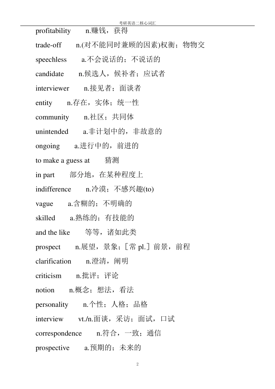 考研英语二核心词汇_第2页