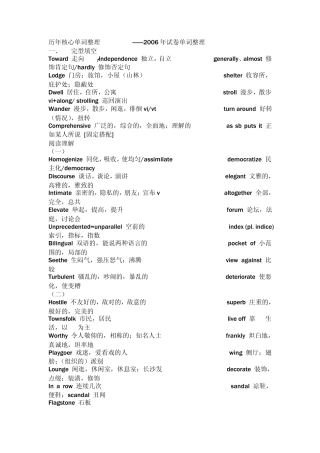 考研英语历年核心单词整理