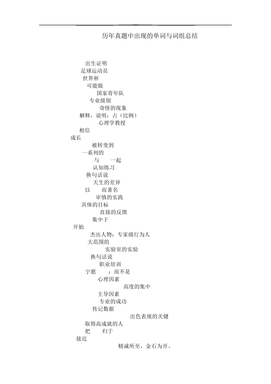 考研英语历年真题中出现的单词与词组总结_第1页