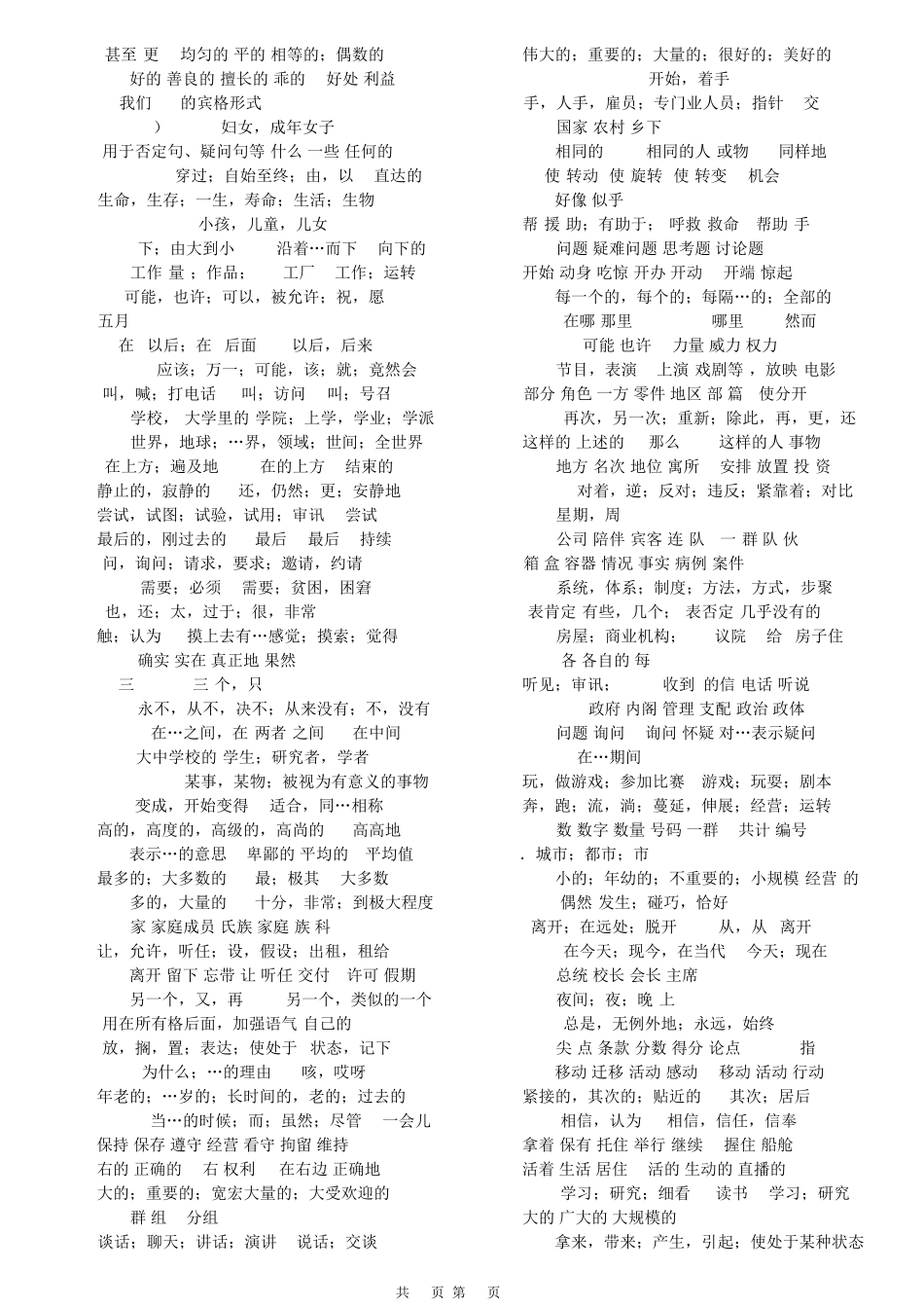考研英语大纲5500词词汇表词频排序版_第2页