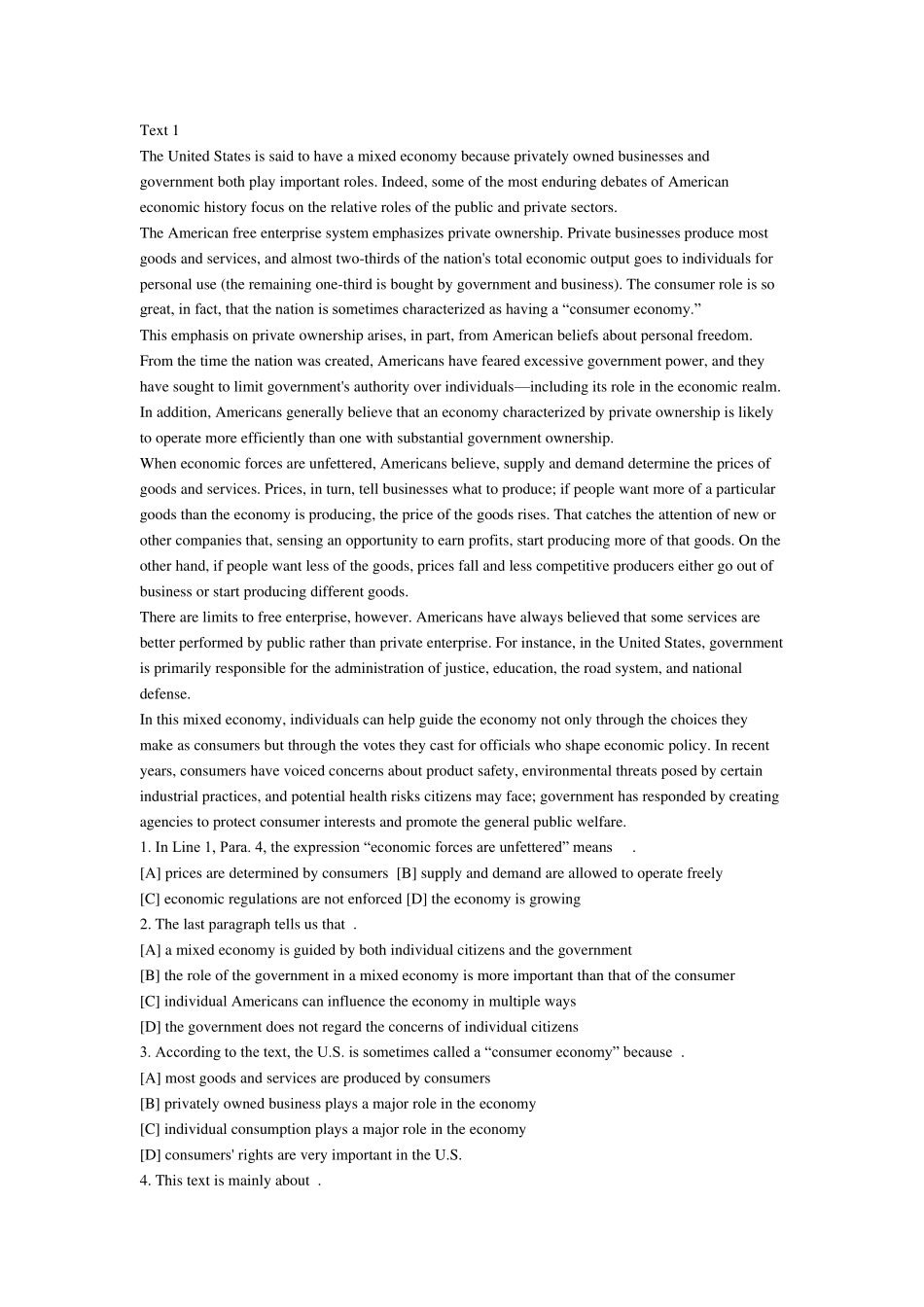 考研英语阅读理解模拟试题及解析5_第1页