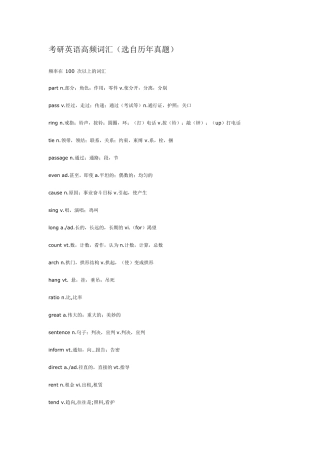 考研英语高频词汇(选自历年真题)
