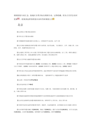 考研调剂院校汇总(按地区分类+调剂专业一目了然)