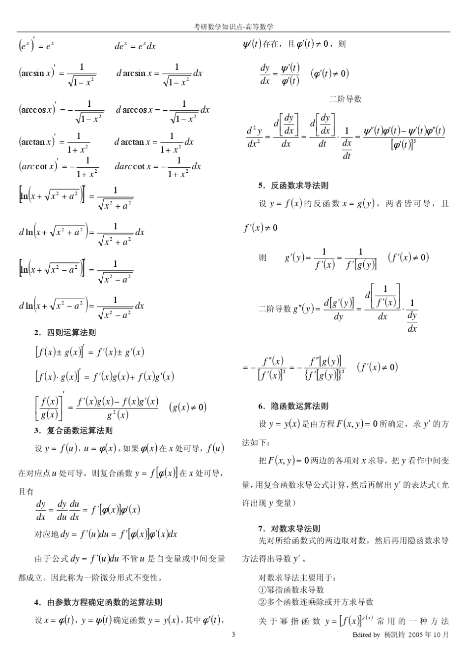 考研高数高分笔记总结_第3页