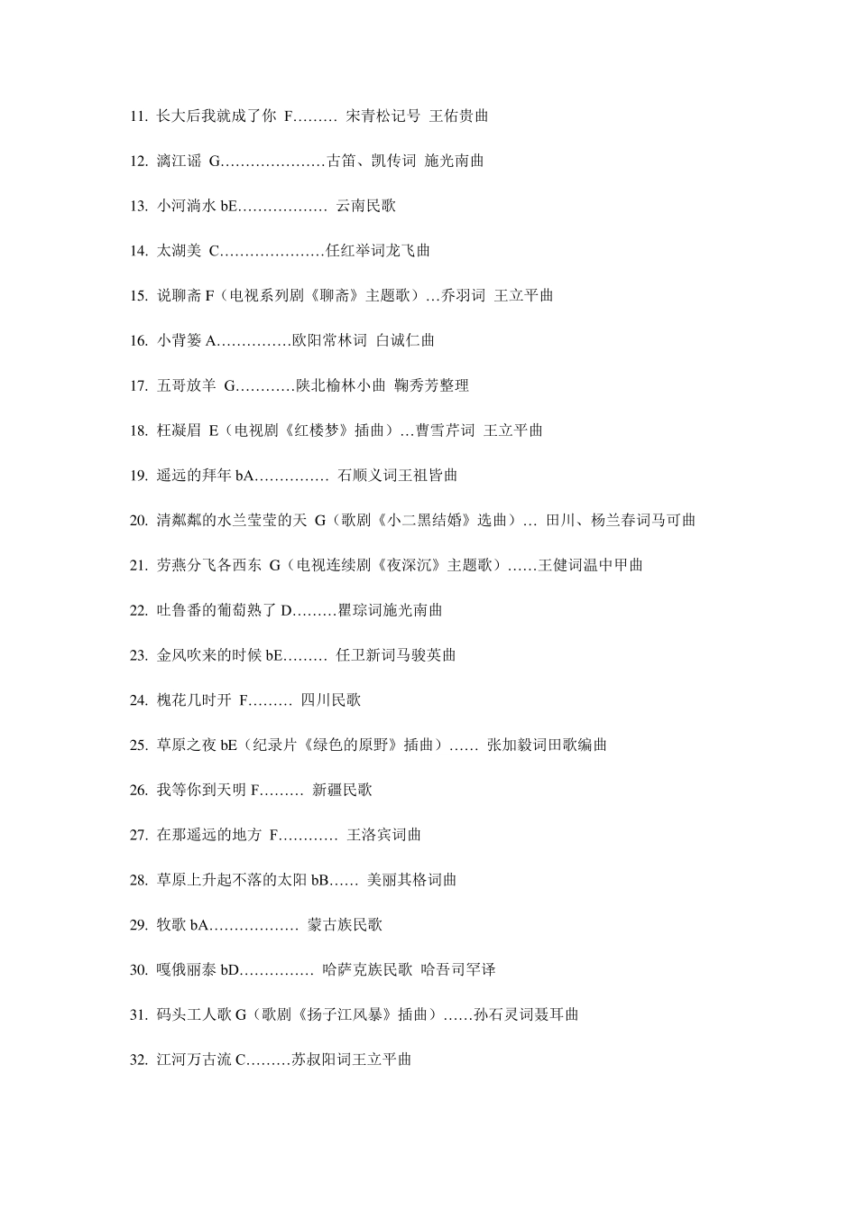 考级民族声乐曲目_第3页