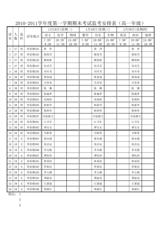 考试监考安排模板