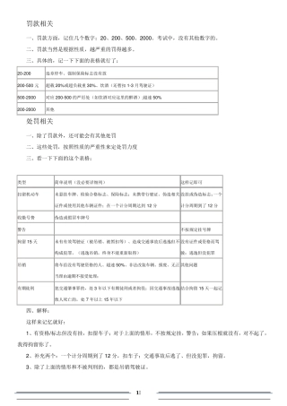 考驾照秘籍——罚款相关