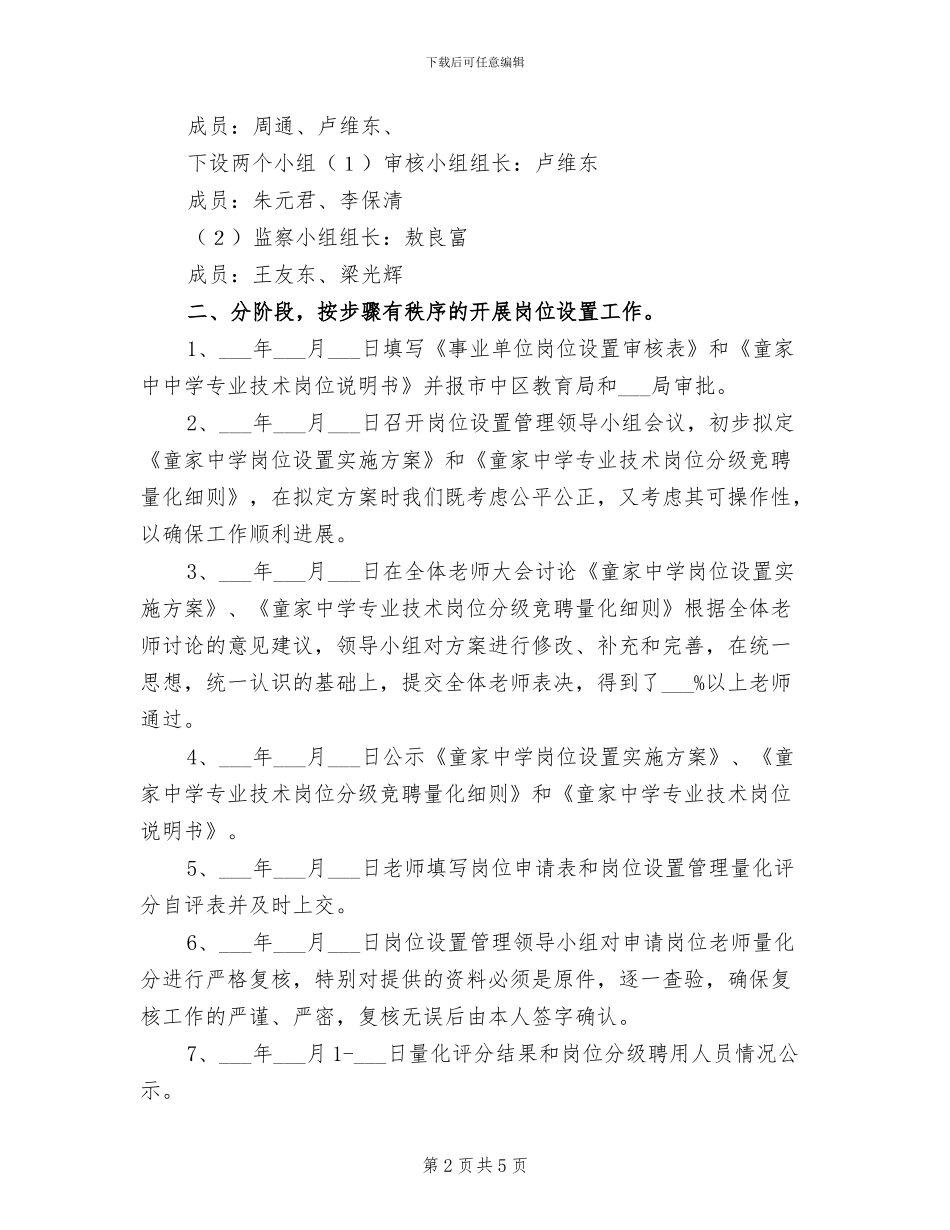 2024年童家中学岗位设置工作总结范文_第2页