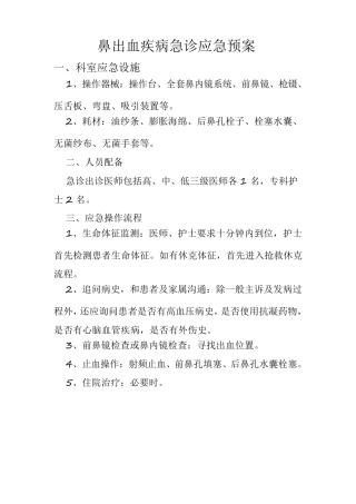 耳鼻喉科应急预案
