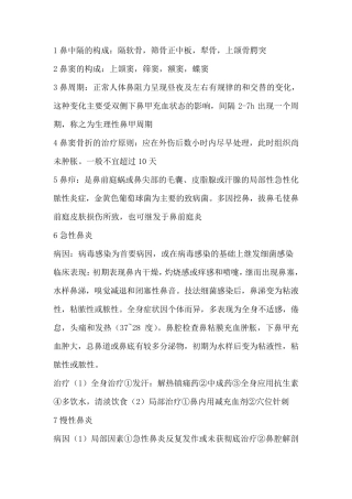 耳鼻喉科考试复习重点知识总结