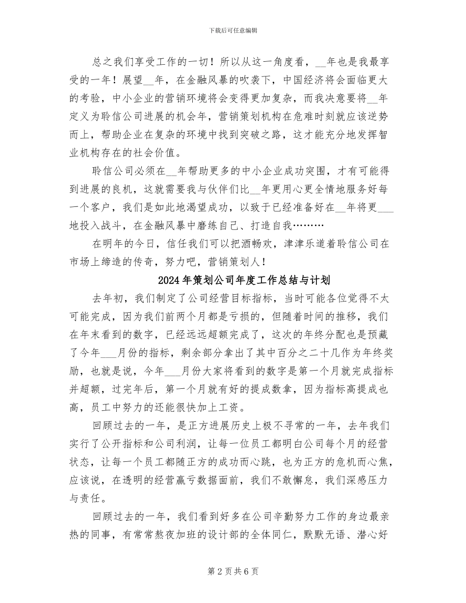 2024年策划人的年终总结_第2页