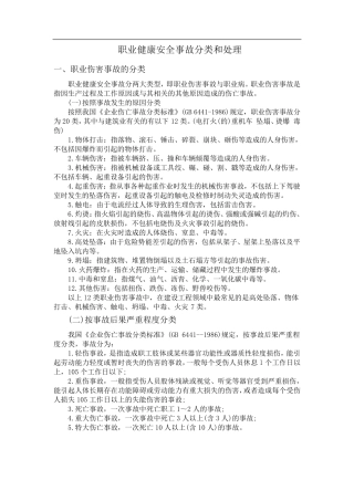 职业健康安全事故分类和处理