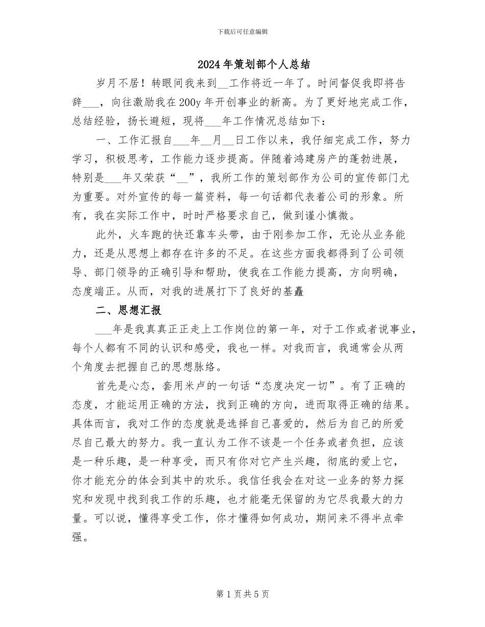 2024年策划部个人总结_第1页