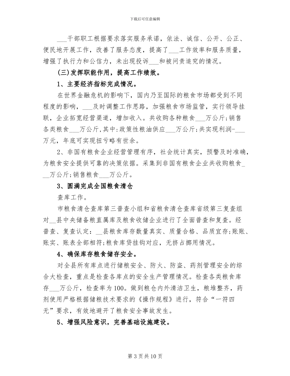 2024年粮食局存在问题及措施总结_第3页