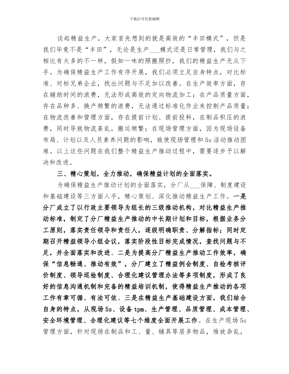 2024年精益生产示范区经验总结报告_第2页