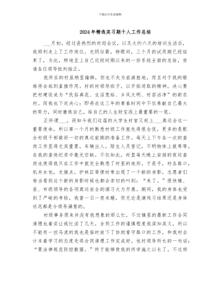 2024年精选实习期个人工作总结