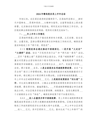 2024年精选税务局上半年总结