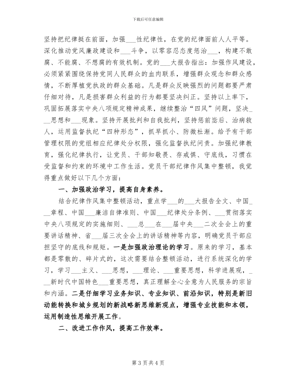 2024年纪律作风集中整顿活动个人工作总结_第3页