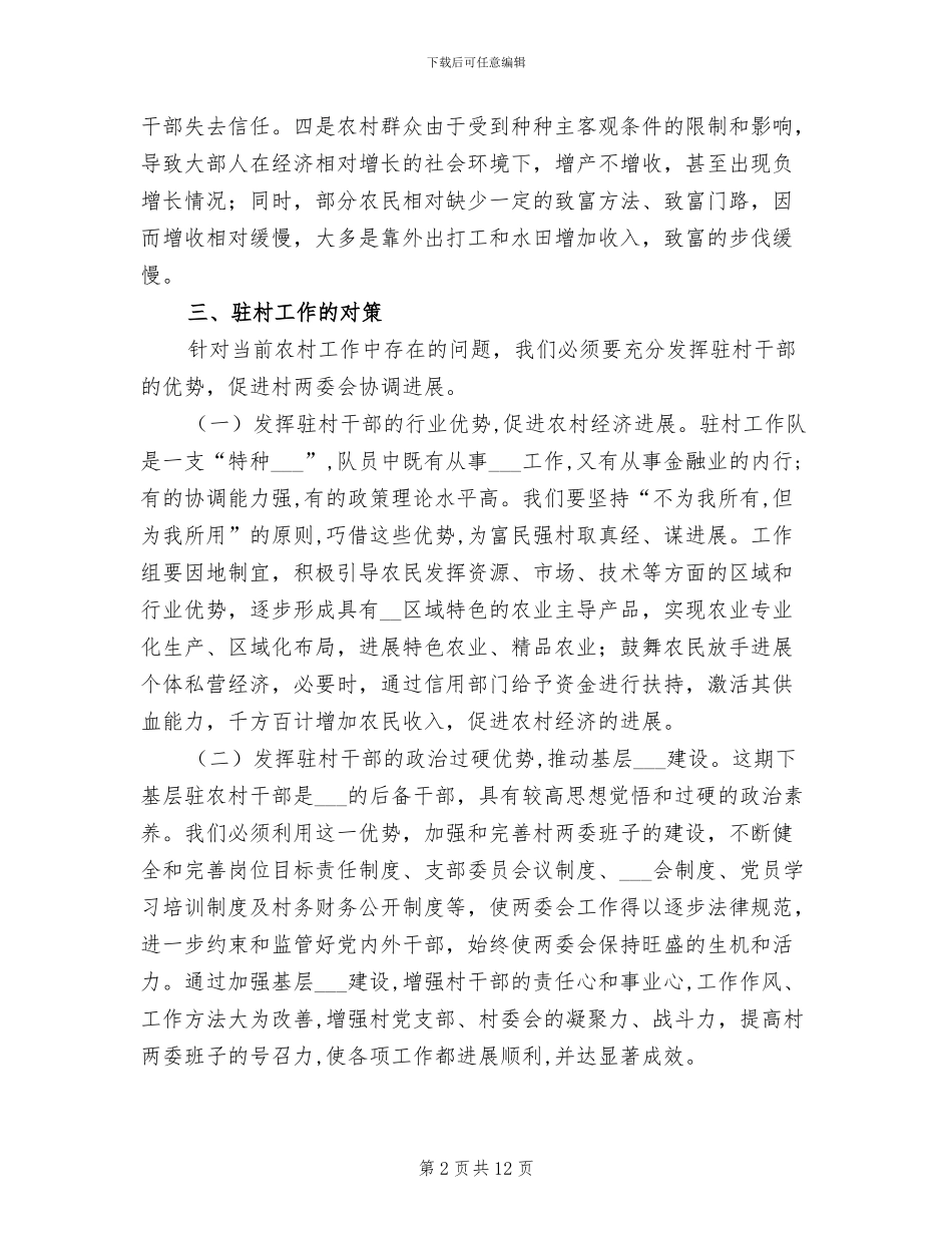 2024年组驵村存在问题对策总结_第2页