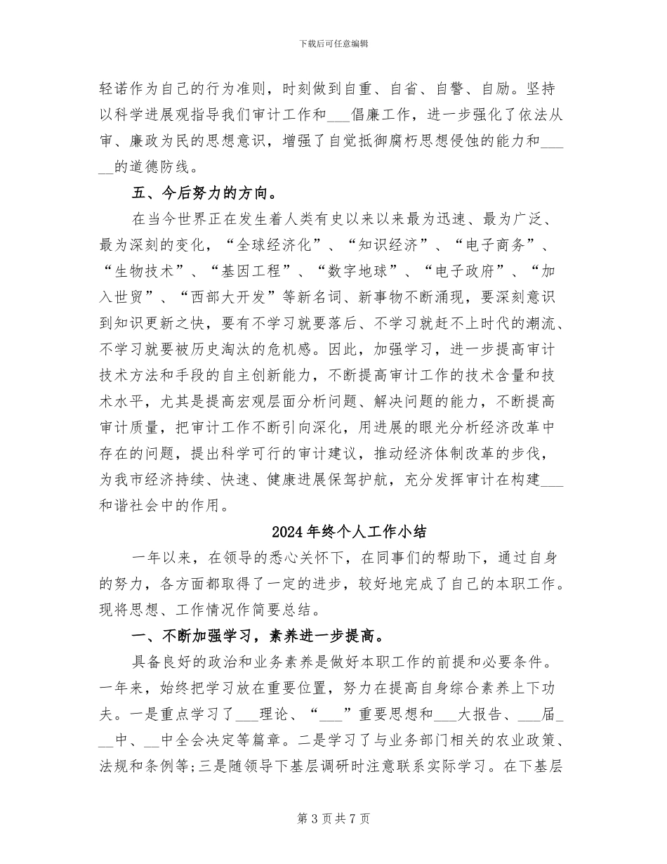 2024年终个人审计工作总结范文_第3页