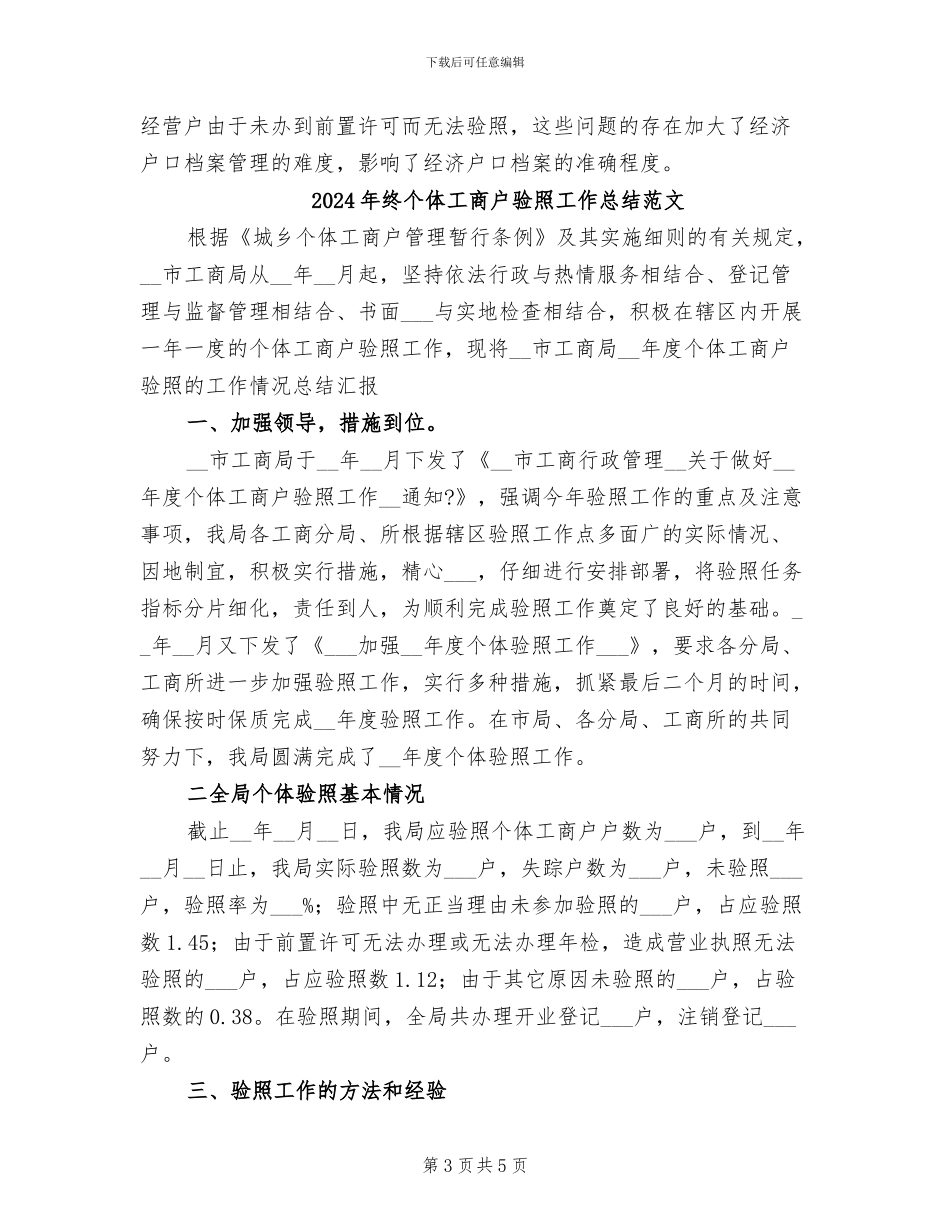 2024年终个体工商户验照工作总结_第3页