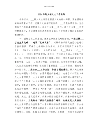 2024年终乡镇人大工作总结