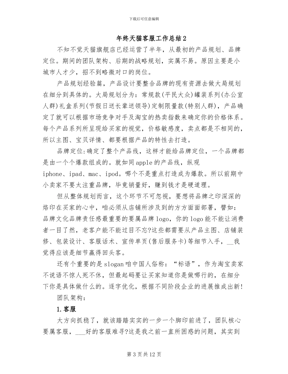 2024年终天猫客服工作总结_第3页