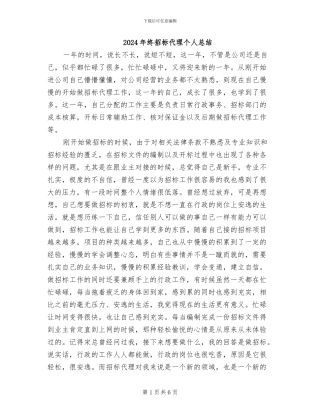 2024年终招标代理个人总结