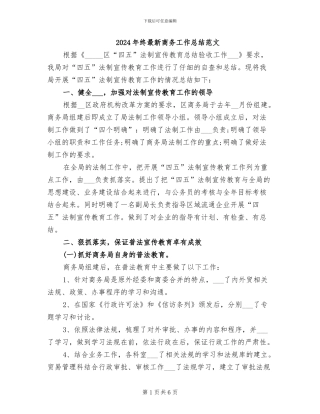 2024年终最新商务工作总结范文