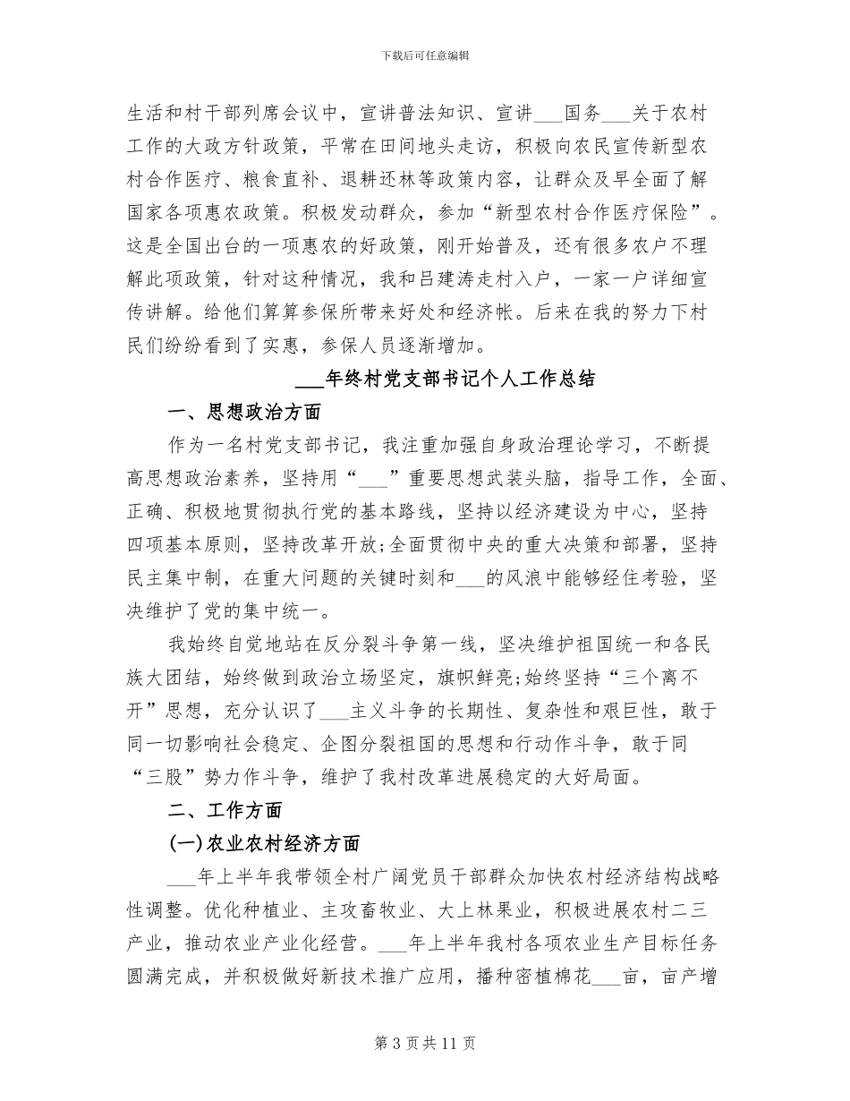 2024年终村主任助理工作总结_第3页